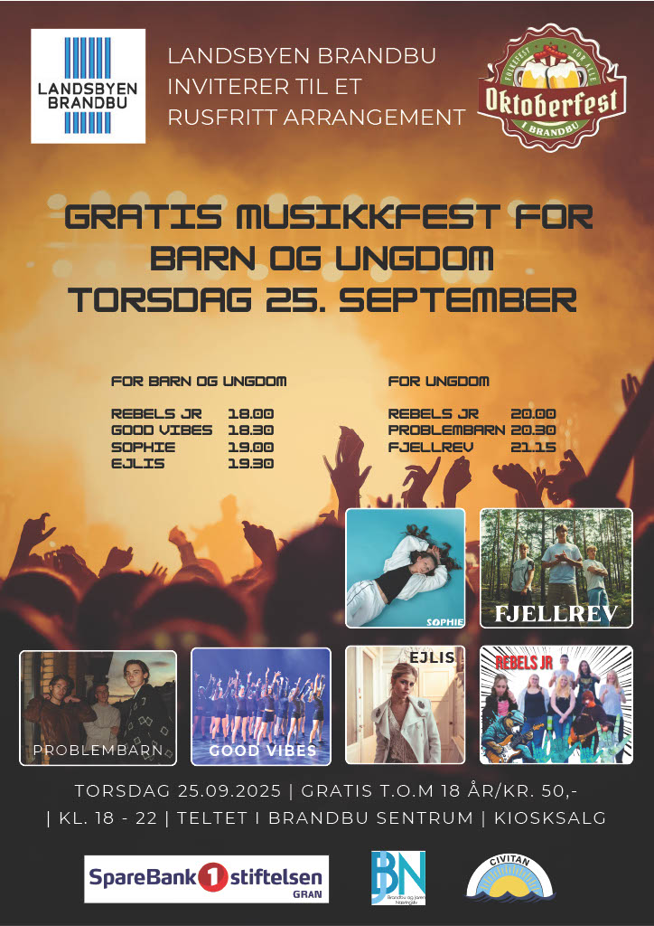 Artikkelbilde til artikkelen Rusfritt barne/ungdomsfrest 25.09.25